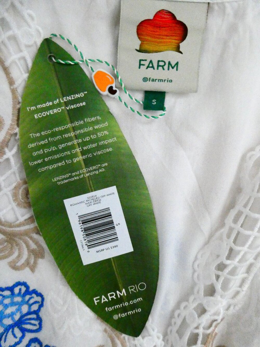 FARM RIO Romantic Richelieu maxi dress NWT sz S - Picture 6 of 9